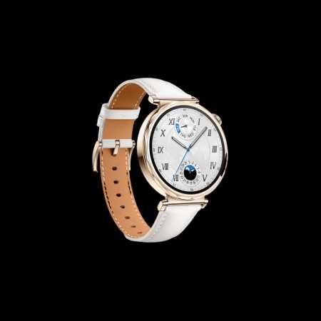 Смарт часовник HUAWEI Watch GT 5 бяла кожена каишка