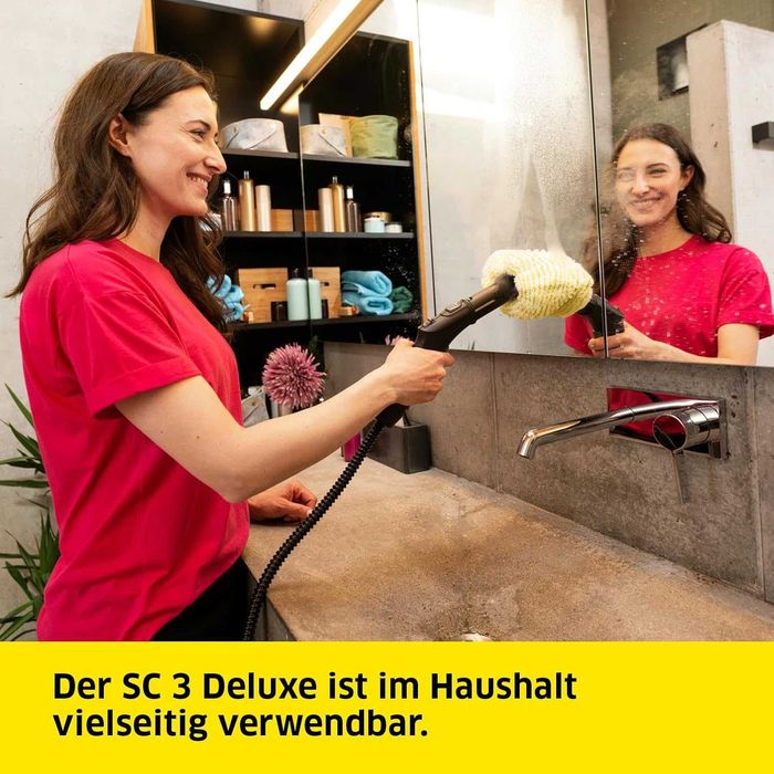 Парочистител Kärcher SC3 Deluxe, Налягане на парата 3,5 бара, Време за нагряване 30 сек Мощност 1900W, Площ на почистване: 75кв, Резервоар 1л