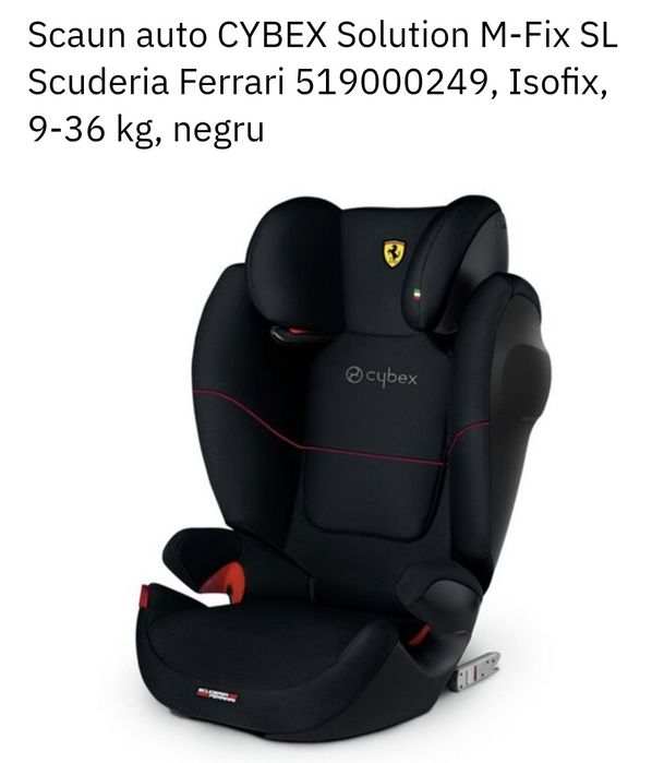 Scaun auto CYBEX Solution M-Fix SL Scuderia Ferrari 519000249, Isofix, 9-36 kg, negru