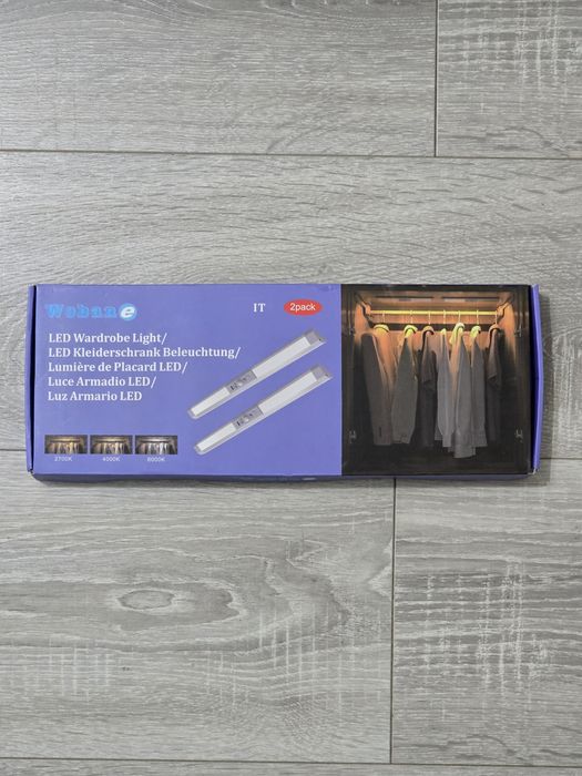 Set 2 lămpi LED WOBANE pentru dulap – Reîncărcabile, dimabile