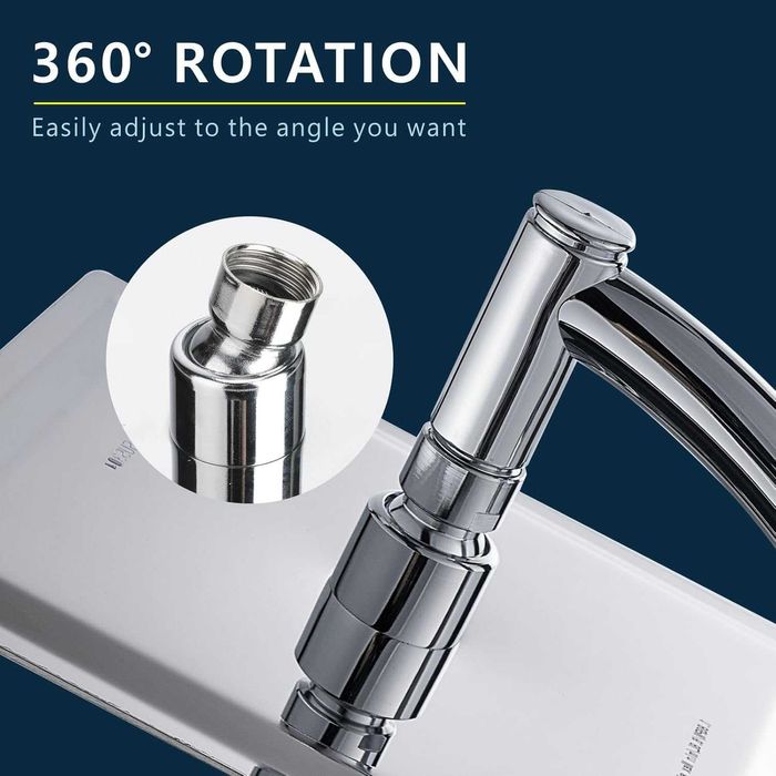 НОВА! Душ глава тип дъжд с ръчна душ слушалка, с удължително рамо, 15с