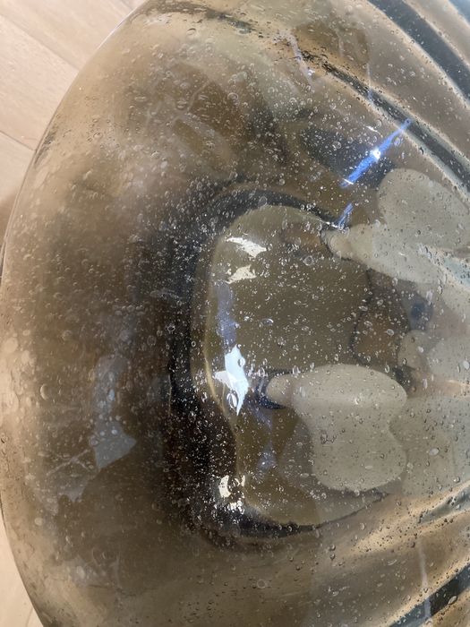 Месингова голяма стъклена лампа от Hillebrand Leuchten / 1970 г.