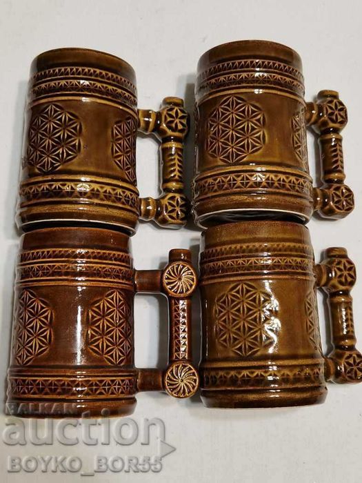 Редки Руски Порцеланови Халби 4 бр, Нови