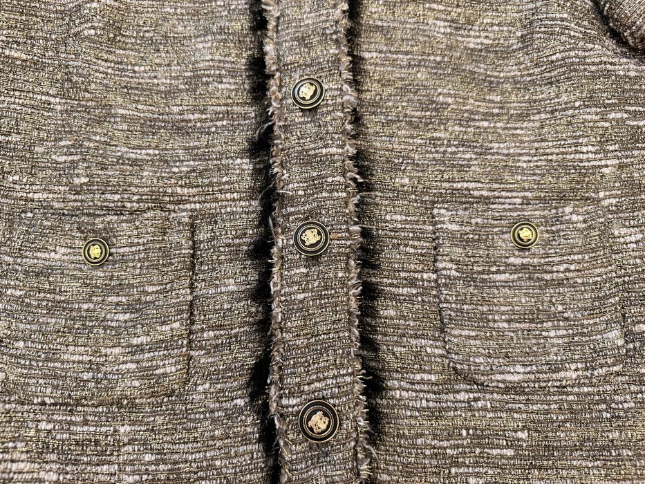 Set Zara tweed - sacou si fusta mini, detalii aurii, S