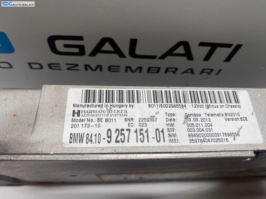 Amplificator Unitate Modul Calculator Combox Bluetooth Harman Becker BMW Seria 1 F20 F21 2010 - 2019 Cod 9257151 925715101 [1160]