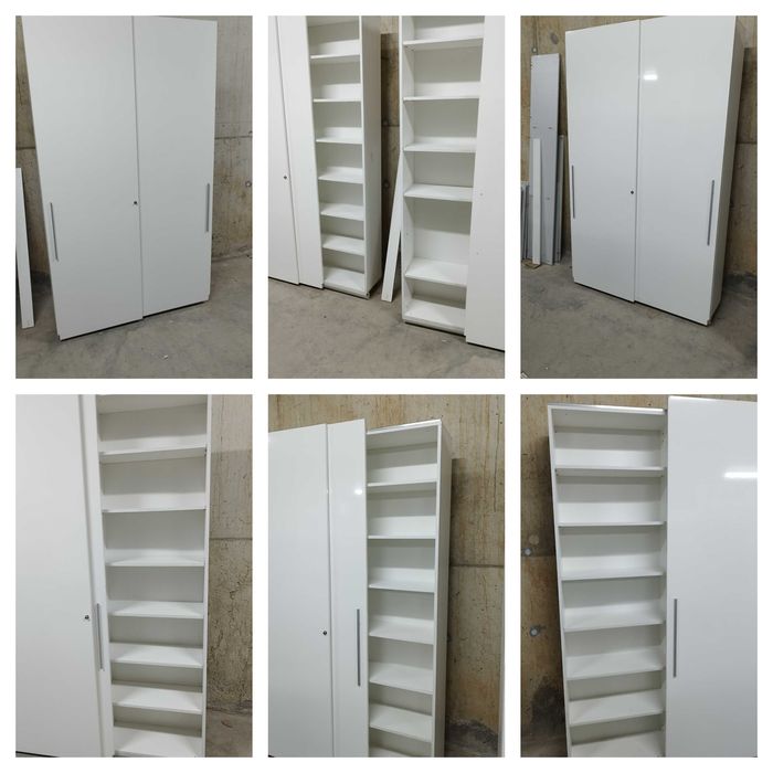 Двукрил гардероб с плъзгащи се врати 140 /32 /232 см за офис документи