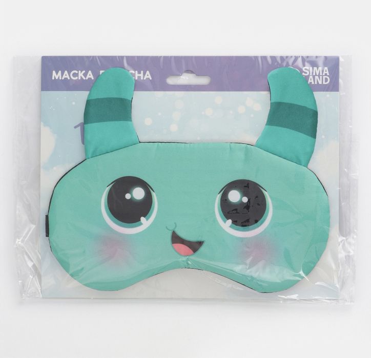 Маска для сна с ушками «Монстрик», 19.3 х 15 см, цвет бирюзовый