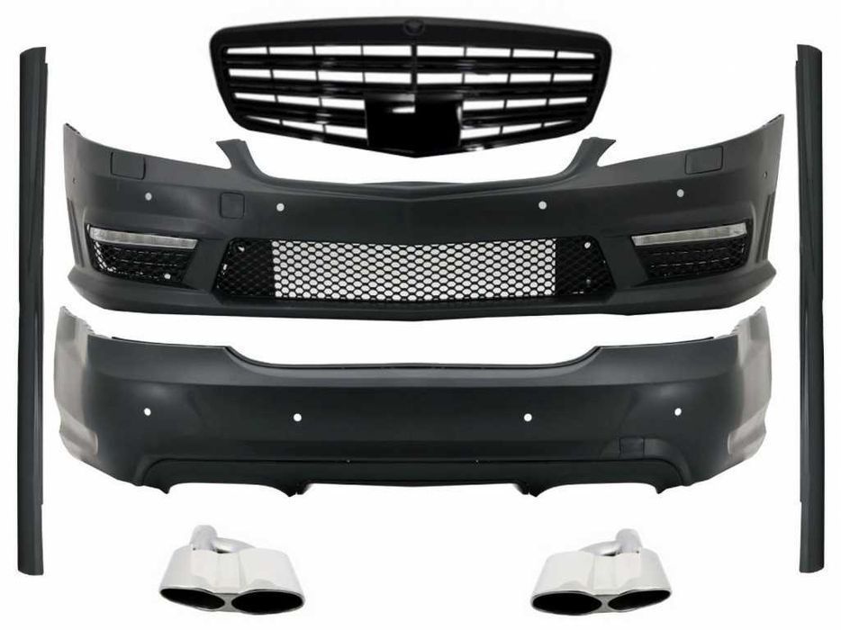 Pachet Exterior cu Grila Neagra Mercedes S-Class W221 (2005-2011)