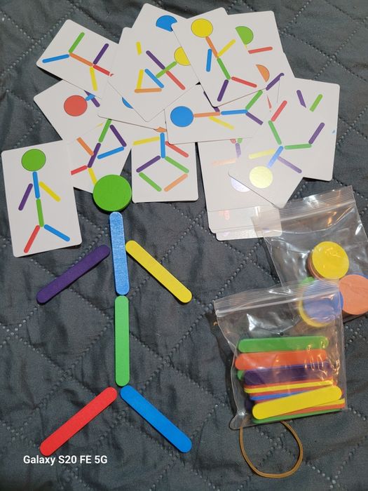 Set de bețișoare din lemn pentru puzzle creativ