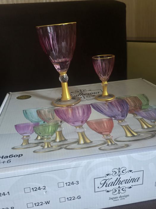 Новый набор , 6+6, бокалы, рюмки