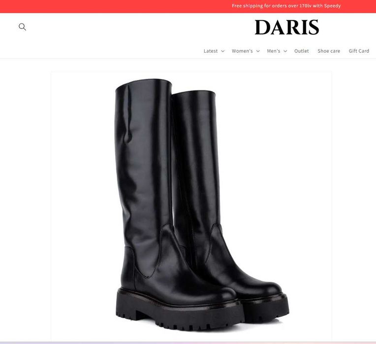 Дамски ботуши от естествена кожа, Daris, 39 номер