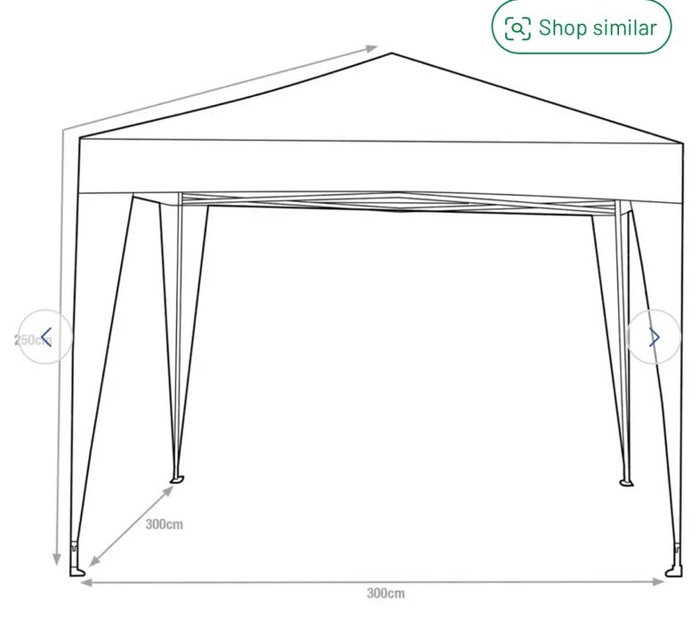 Cort Pavilion pliabil de grădină Argos Home 3m x 3m - Verde