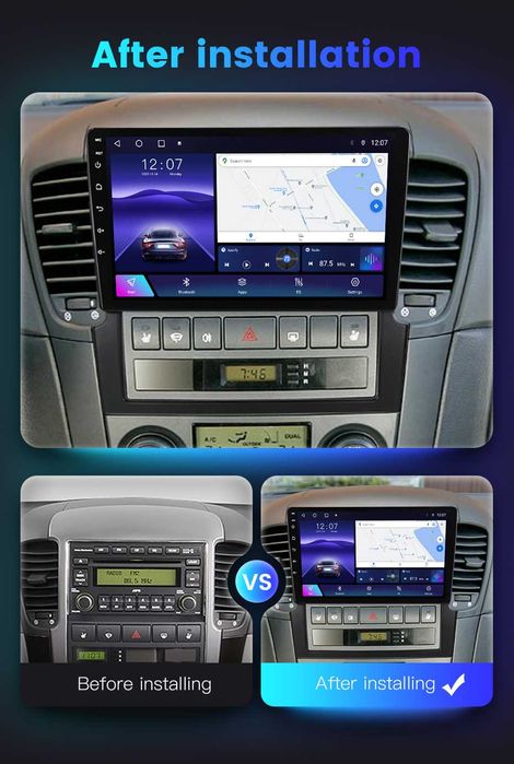 Navigatie Android 14 KIA SORENTO 2002-2011 1/8 Gb Waze CarPlay +CAMERA