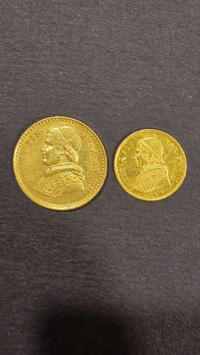 Златна монета 2,5скуди 1858R Ватикана 4,33и1 скудо 1853 Ватикана 1,73