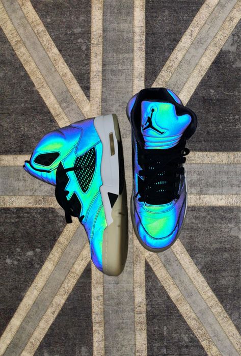 Air Jordan 5 V Retro Iridescent Oil Grey Blue