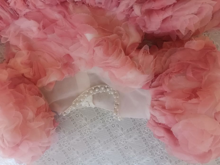 Детское розовое платье