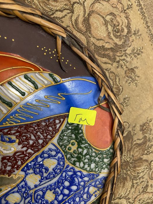 Японски поднос с ратанова дръжка сацума