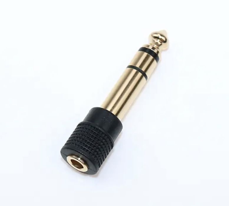 Переходник для наушников mini jack 3,5 mm с резъбой jack 6,3mm stereo