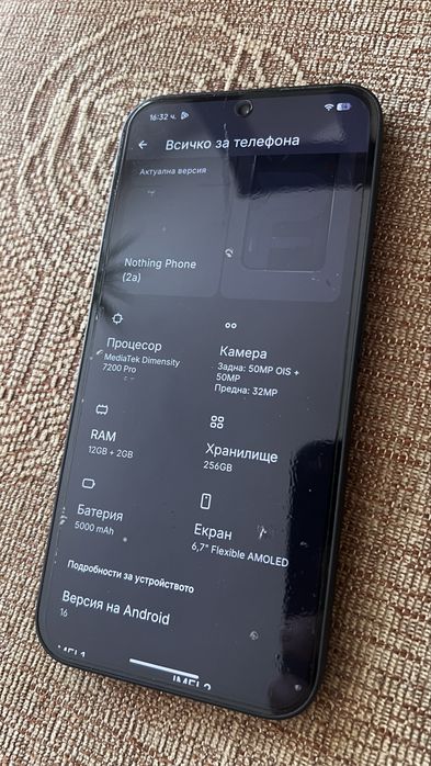 Продавам NOTHINGPHONE  2a 12gb с  256gb вътрешна памент