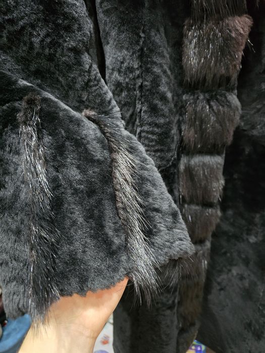 Шуба мутон с норкой