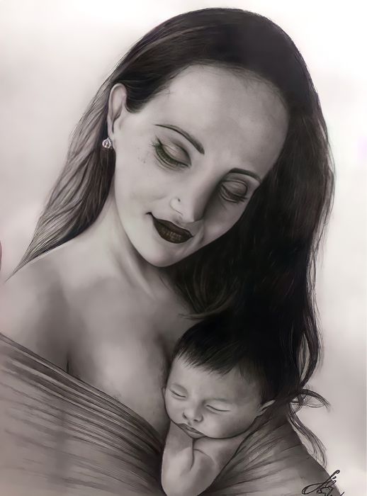 Portret in creion- Cadou Craciun, sarbatori, aniversare, nunta