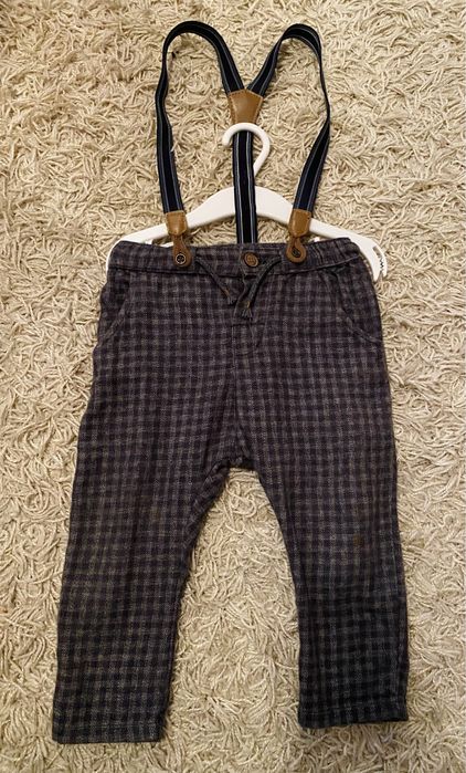 Costum H&M, pantaloni si camasa, marimea 80, 9-12 luni