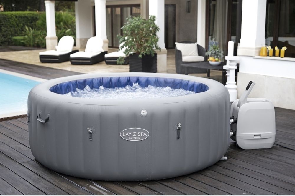 Jacuzzi gonflabil premium Bestway Lay-Z-Spa Santorini HydroJet(5-7 persoane) sigilat