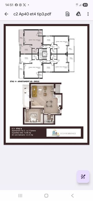 Mamaia Nord-Mackerel, apt  2camere mobilat, loc de parcare proprietate