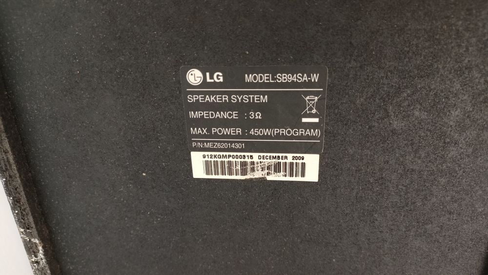 Vand boxe subwoofer LG (pasiv)
