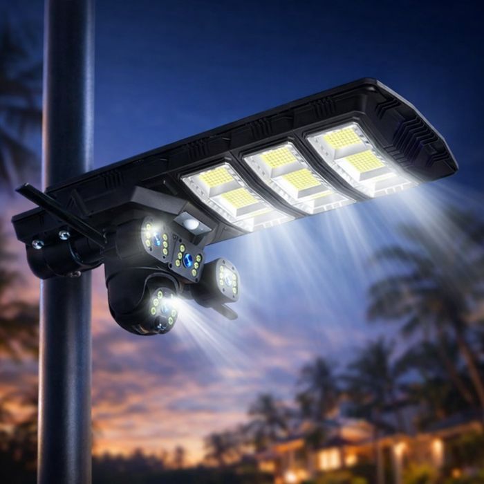 Улична соларна лампа и Smart камера за видеонаблюдение 2 в 1