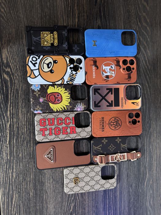 Husa Gucci LV OffWhite Hermes Louboutin - iPhone 15 Pro Max / 15 PRO