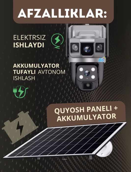 camera kamera 4G smart camera kuzatuv kamerasi