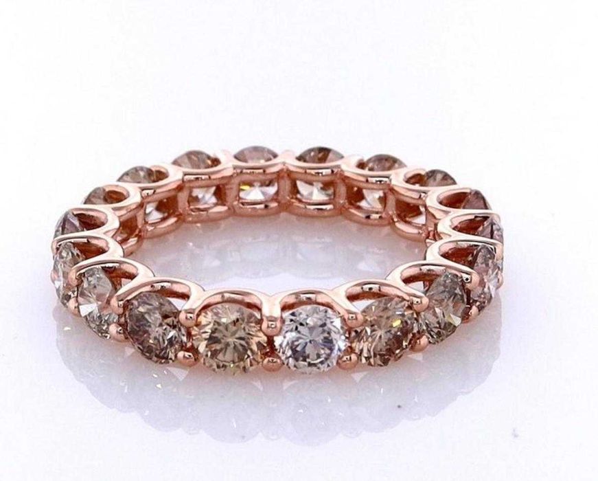 Inel aur roz eternity/tenis cu diamante naturale 3.50 ct -certificat