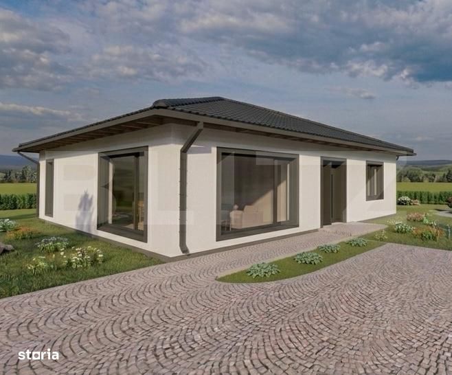 Casa moderna pe parter, la cheie, 125 mp - Proiect Exclusiv