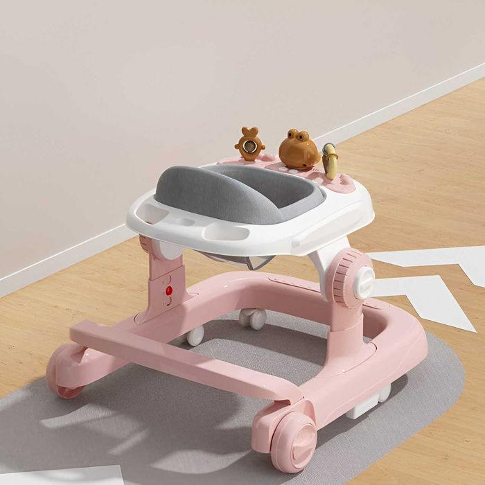 Premergator Nou,Multifunctional cu Roti Model Iepuras, Roz