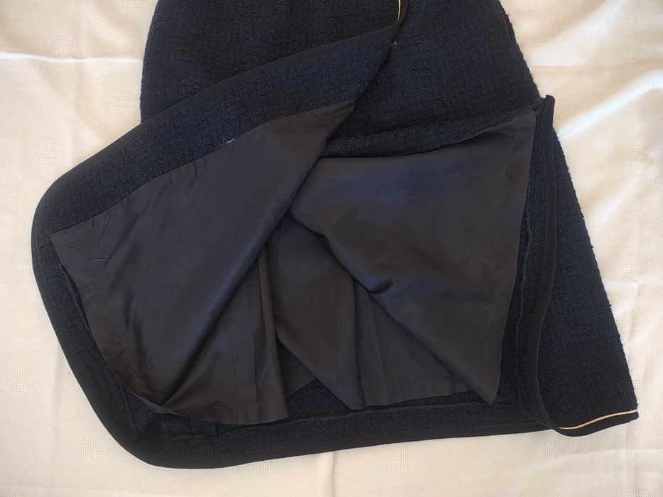 Fusta petrecuta clasica elegantă lana mohair și mătase