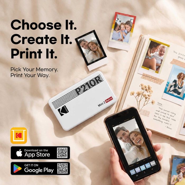 Преносим фотопринтер KODAK Mini 2 Retro P210R жълт