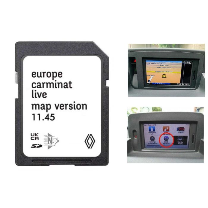Card SD Original navigație Harti Renault Tomtom Eu+Ro 2027 11.45 Megane 3 Koleos Scenic Clio Fluence Laguna