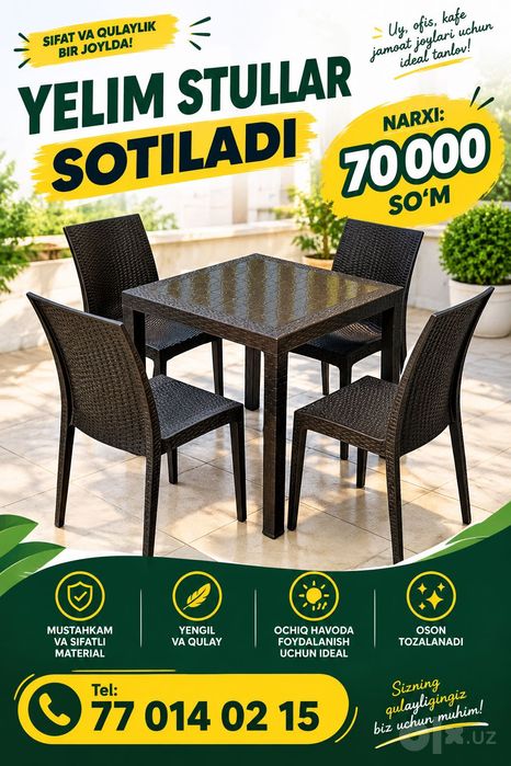 Yelim stullar sotiladi srochni