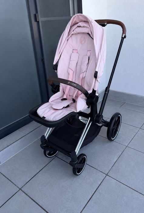 Количка Cybex Priam 4, Сребристо + Pink Rose