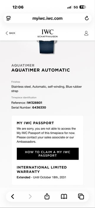 IWC Aquatimer продавам