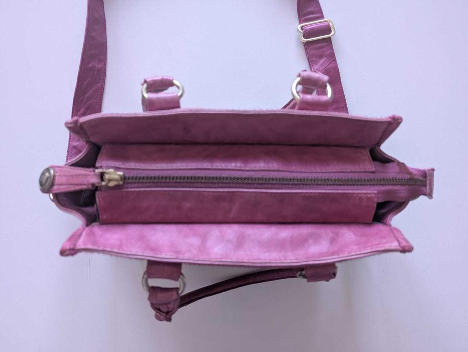 Geantă crossbody George Gina & Lucy ciclam piele naturală