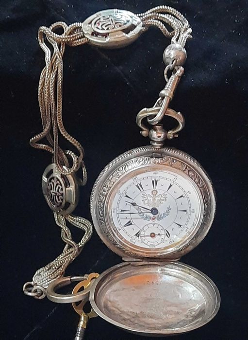 Старинен сребърен  Османски  джобен часовник  J.Dent.London