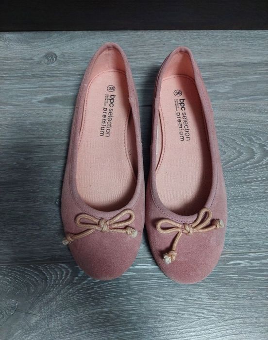 Balerini deosebiti, pantofi, opincuțe 38 roz pudra din piele întoarsă