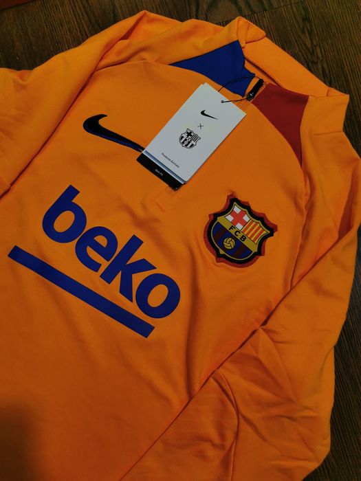 Bluză sport FC Barcelona Nike damă XS – portocaliu, mânecă lungă, ferm