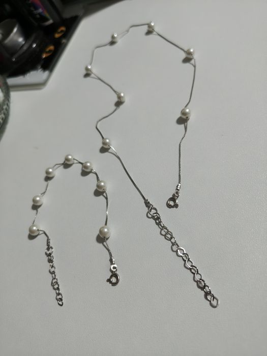 Set argint 925 rodiat cu perlute