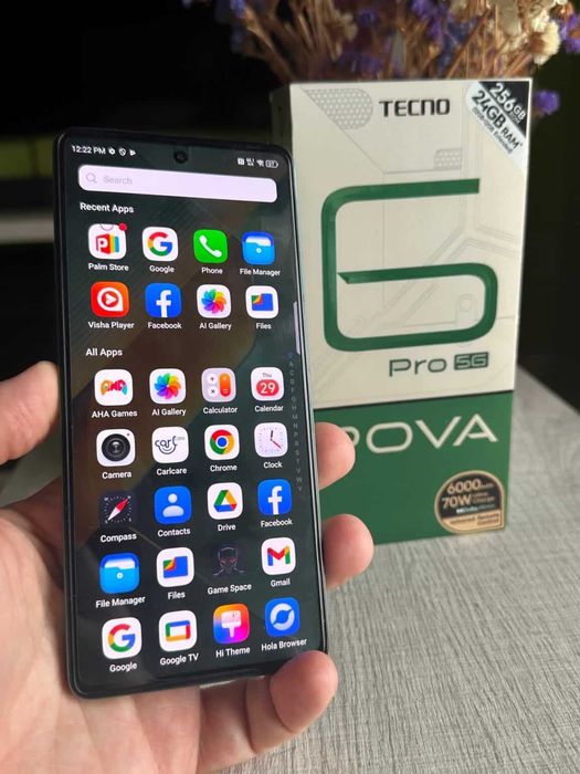TECNO POVA 6. 5G kamera videoga 2k kamera 108mp qogani pastda o