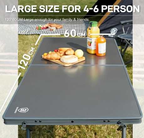 Сгъваема къмпинг маса EVER ADVANCED 120 x 60 см, за 4-6 души
