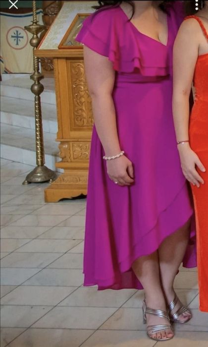 Rochie pentru nunta, ocazie, petrecere, fucsia, marimea 46