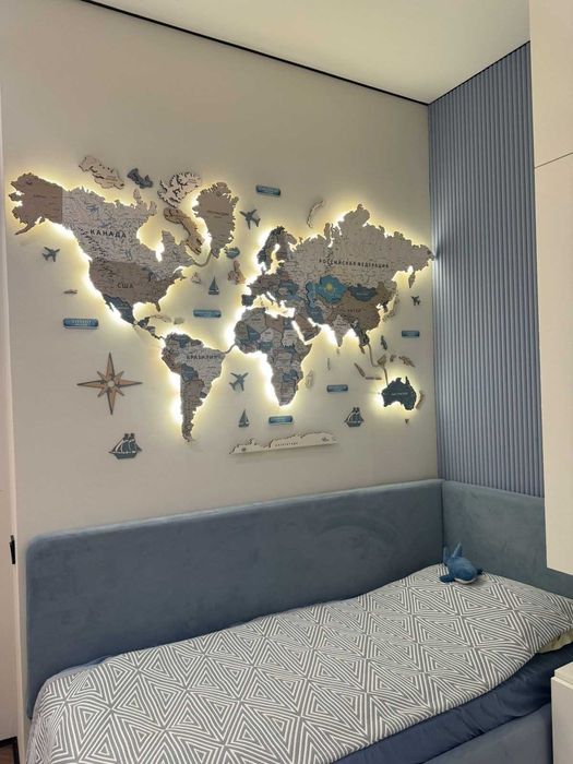 Декоративная 3D Карта Мира